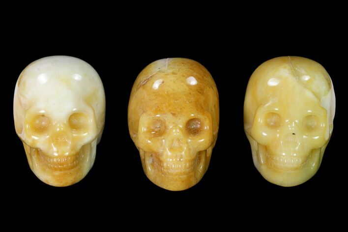 2" Polished Yellow Aventurine Skulls  - Photo 1